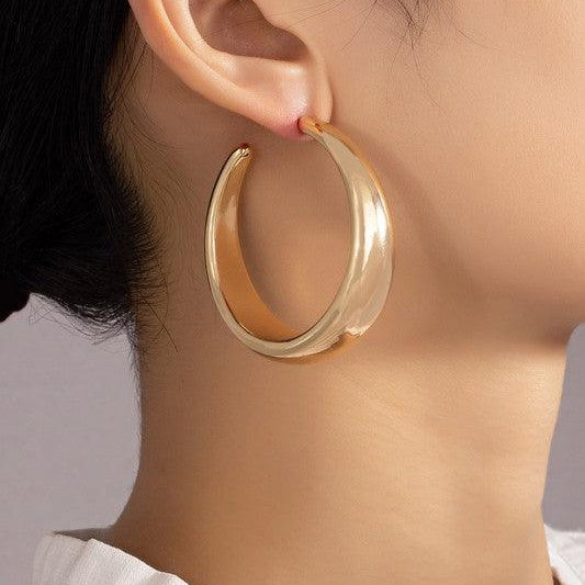 Women's Jewelry - Earrings Large hollow puffy hoof earrings