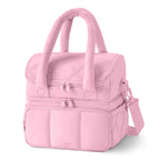 Large insulated lunch bag for travel in pink, durable and stylish design