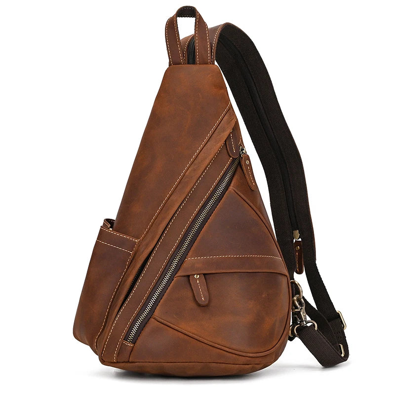VacationGrabs large leather crossbody bag, brown, stylish and functional