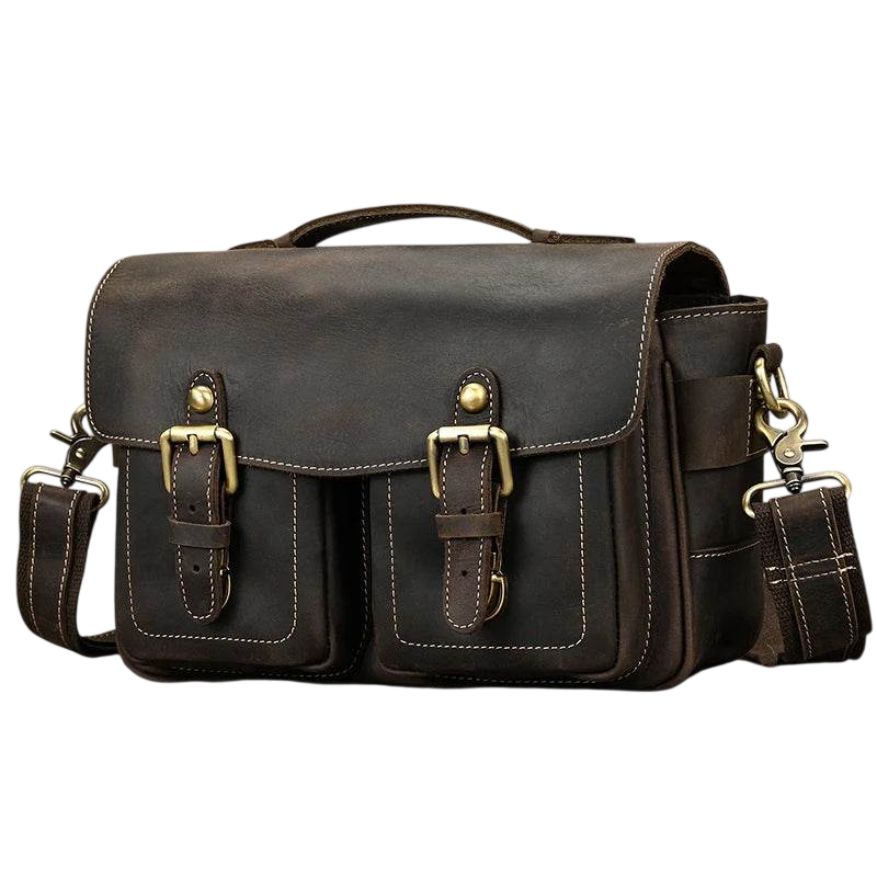 Large Leather Messenger Bag for Men Cowskin Shoulder Bag