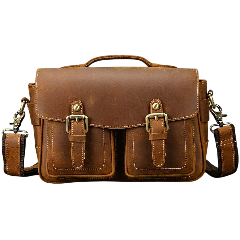 Large Leather Messenger Bag for Men Cowskin Shoulder Bag