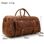 Large leather travel bag from VacationGrabs with spacious compartments and sturdy design for versatile travel