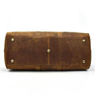 Large leather weekend bag from VacationGrabs with durable stitching and brass feet for stability