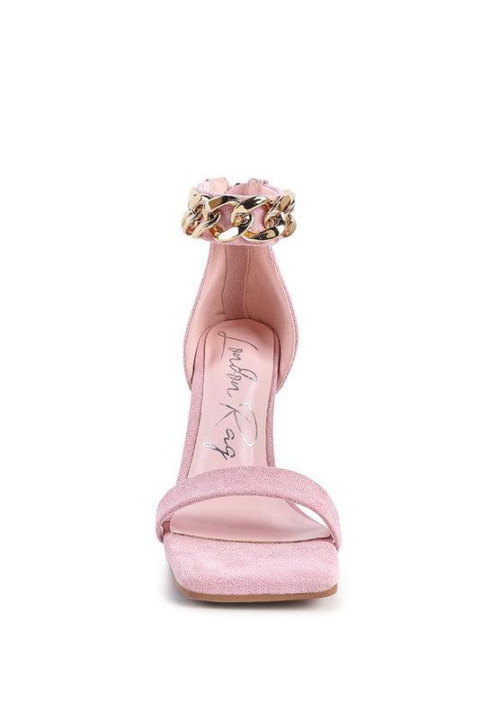 Women's Shoes - Heels Last Sip Heeled Faux Suede Chain Strap Sandal