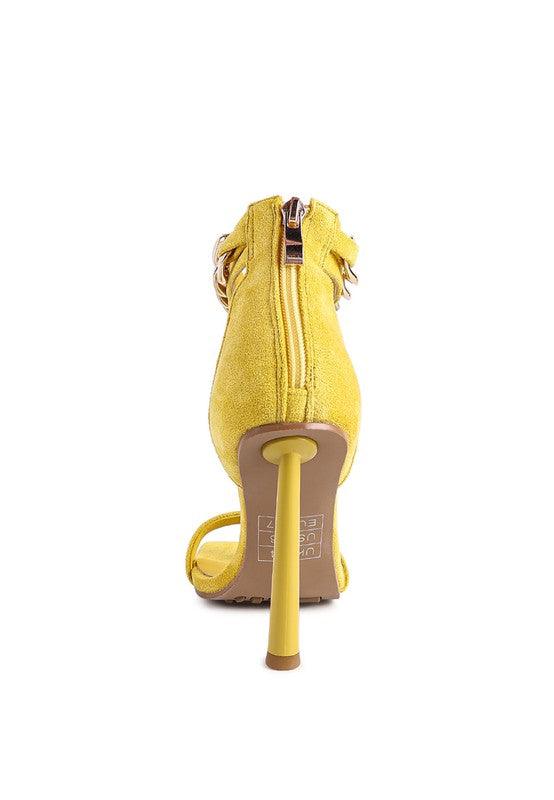 Women's Shoes - Heels Last Sip Heeled Faux Suede Chain Strap Sandal