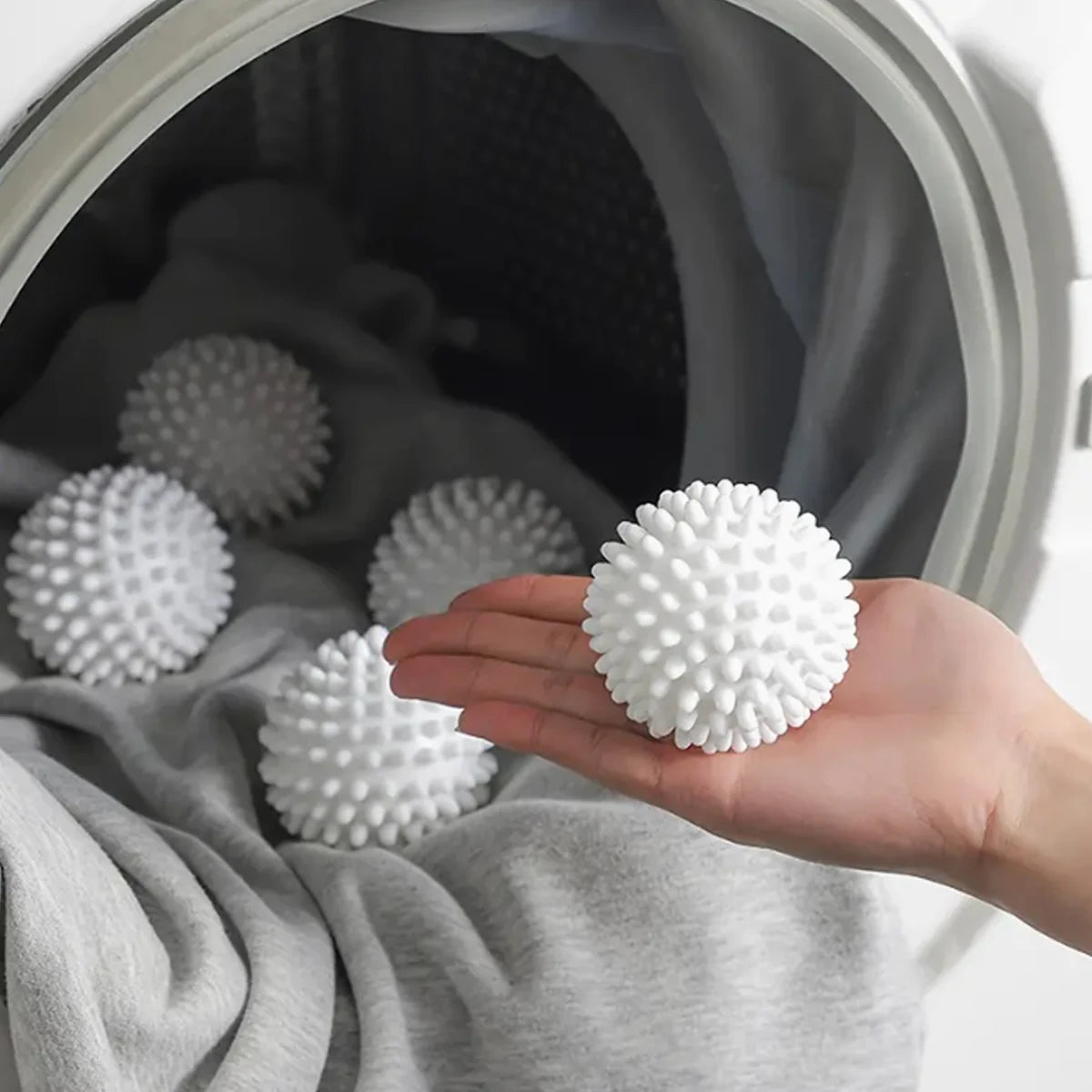 White laundry hair removal ball for effective pet hair removal