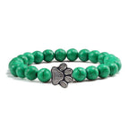 VacationGrabs lava stone pet bracelet with turquoise beads and a paw print charm for pet lovers