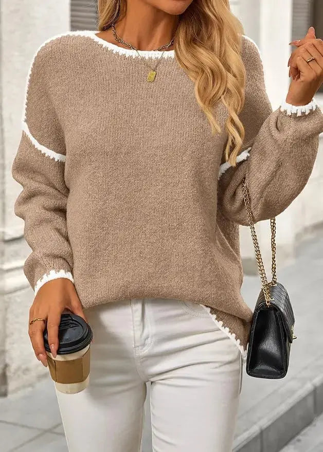 LÁVINE™ Pull en maille oversize pour femme – Gros pull douillet