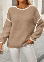 LÁVINE™ Oversized Knit Sweater Women – Cozy Chunky Pullover