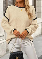 LÁVINE™ Oversized Knit Sweater Women – Cozy Chunky Pullover