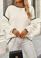 LÁVINE™ Oversized Knit Sweater Women – Cozy Chunky Pullover