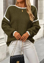 LÁVINE™ Oversized Knit Sweater Women – Cozy Chunky Pullover