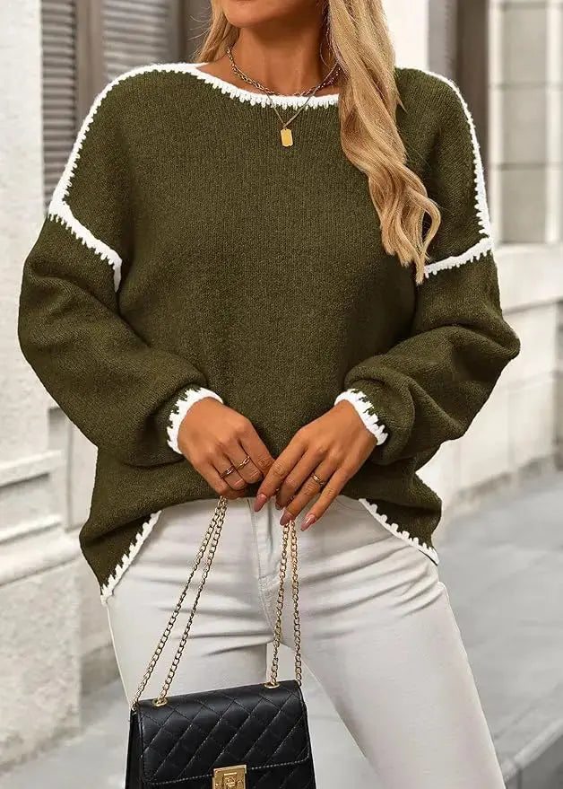 LÁVINE™ Pull en maille oversize pour femme – Gros pull douillet