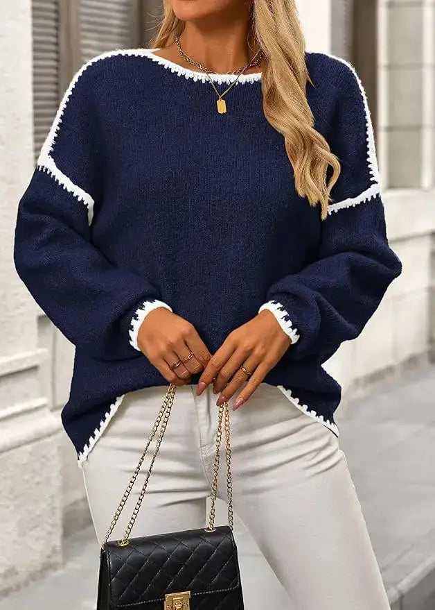 LÁVINE™ Pull en maille oversize pour femme – Gros pull douillet