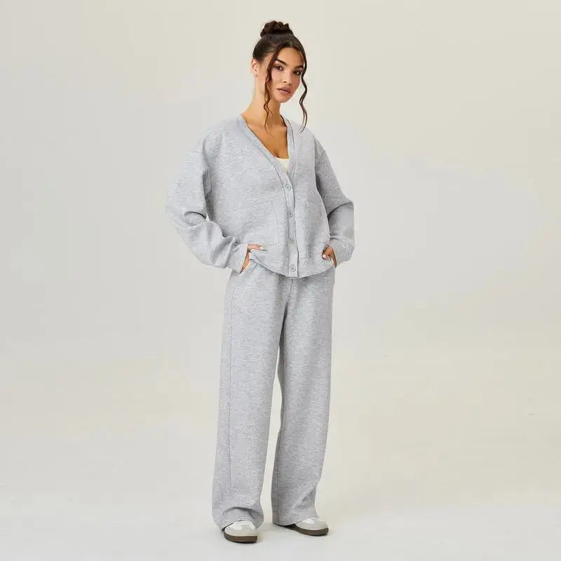 Ensemble loungewear oversize LÁVINE™ – Cardigan et pantalon confortables