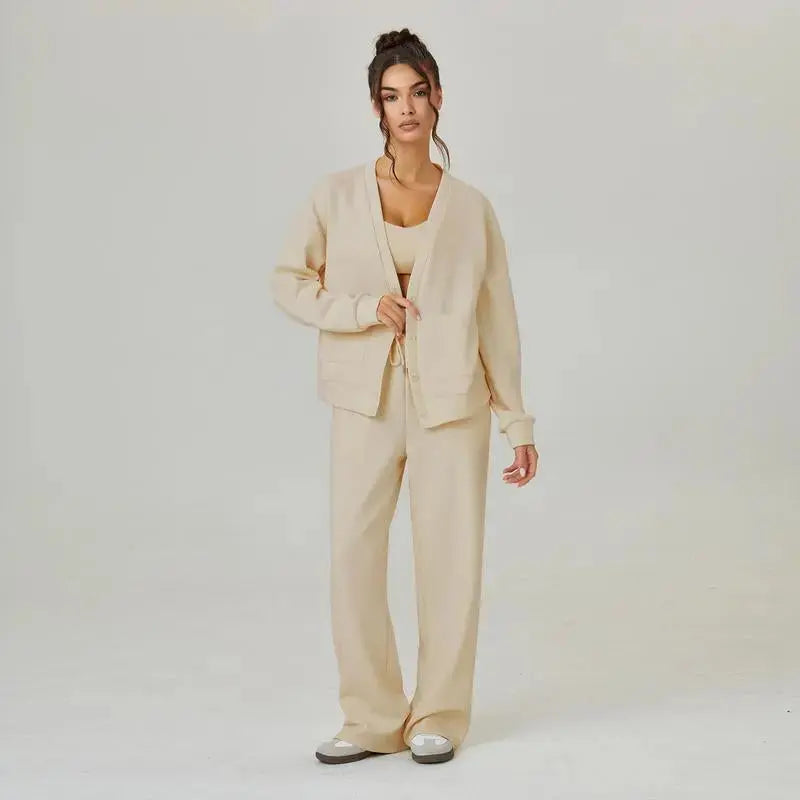 Ensemble loungewear oversize LÁVINE™ – Cardigan et pantalon confortables
