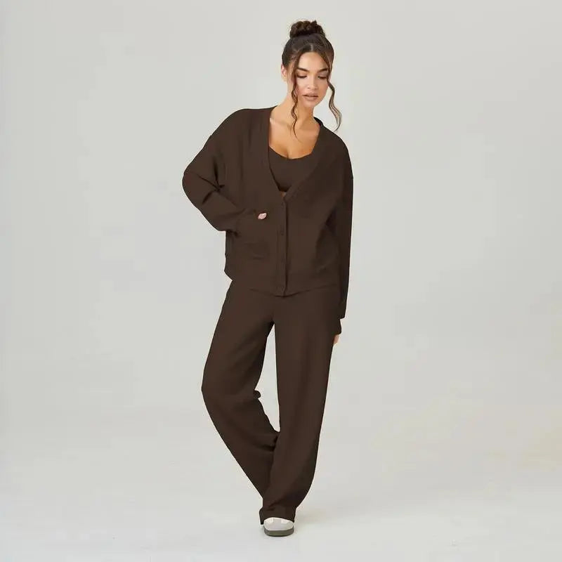 Ensemble loungewear oversize LÁVINE™ – Cardigan et pantalon confortables