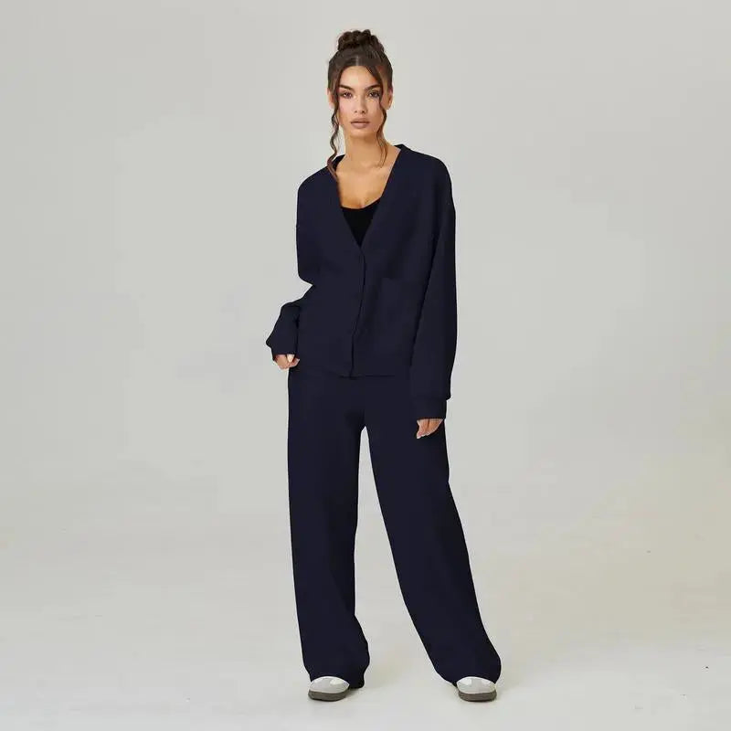 Ensemble loungewear oversize LÁVINE™ – Cardigan et pantalon confortables