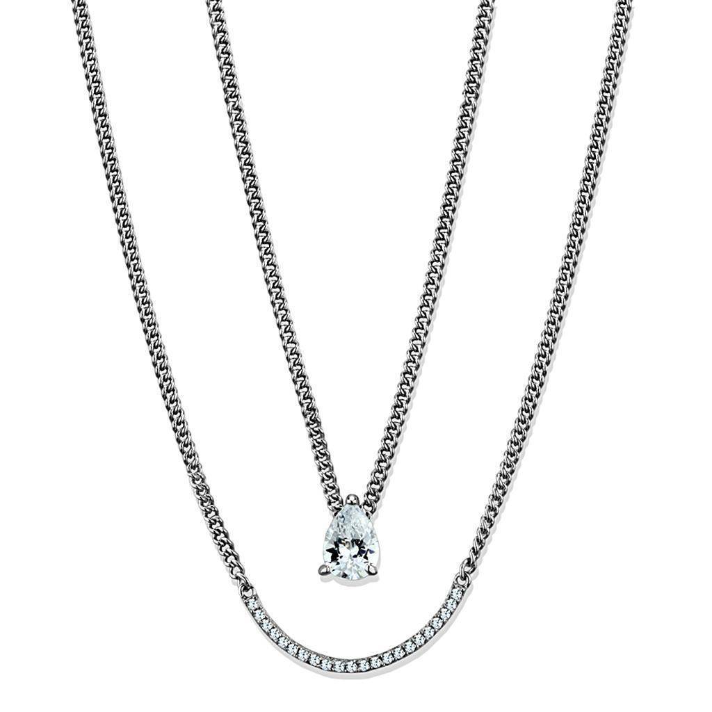 VacationGrabs layered chain pendant with cubic zirconia for a stylish and elegant look