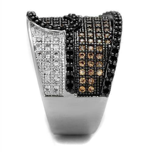 Stylish layered gemstone statement ring for women featuring intricate design and sparkling accents