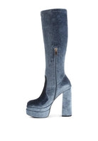 Women's Shoes - Boots Lazuli High Block Heel Velvet Boot