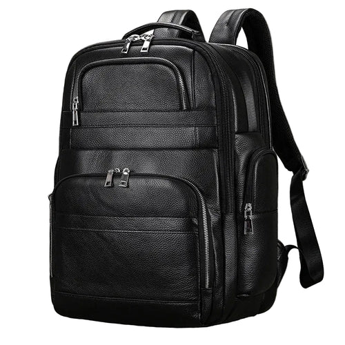 VacationGrabs leather backpack backpack in black, perfect for travel and daily use