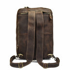 Brown leather backpack backpack, perfect for travel and daily use