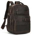 Brown leather backpack backpack for travel and daily use
