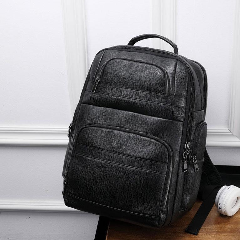 Luggage & Bags - Backpacks Leather Backpack For Men Large Capacity Travel Bag Usb Charger
