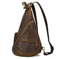 VacationGrabs leather black sling bag with stylish design and multiple zippered pockets