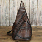 Stylish leather black sling bag with multiple pockets for convenience and easy access