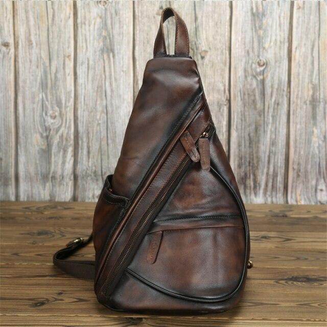 Stylish leather black sling bag with multiple pockets for convenience and easy access