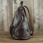 Stylish leather black sling bag with multiple compartments for modern convenience