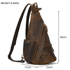Stylish leather black sling bag with multiple compartments for everyday use and travel
