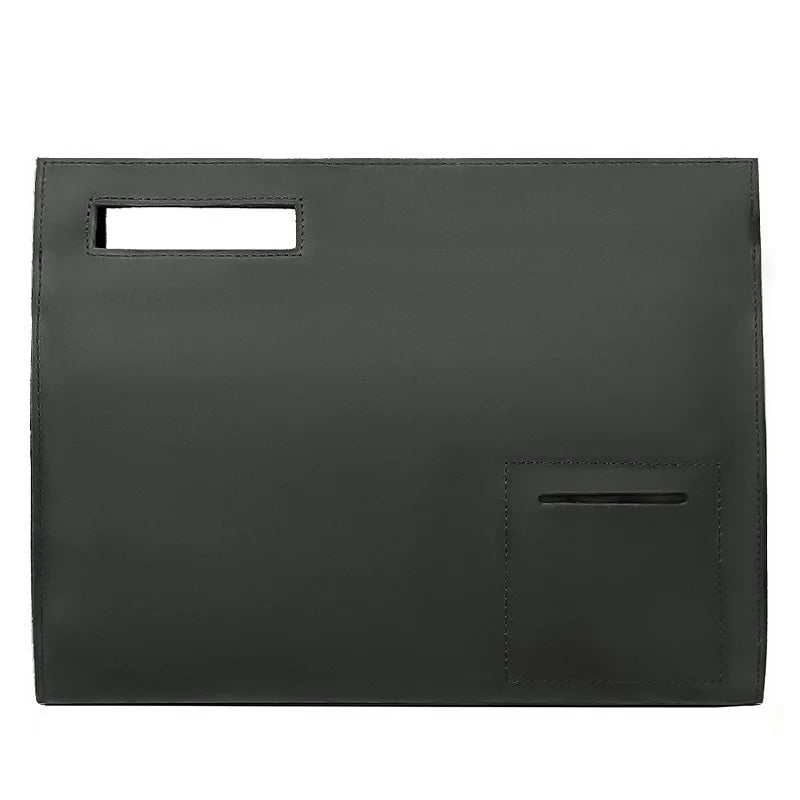 Black leather briefcase for professional use and business travel