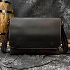 VacationGrabs leather briefcase for professionals with a sleek design and adjustable shoulder strap