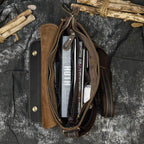 Elegant leather briefcase for professionals with spacious compartments and stylish design for work essentials