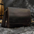 Elegant leather briefcase for professionals with a sleek design and adjustable shoulder strap