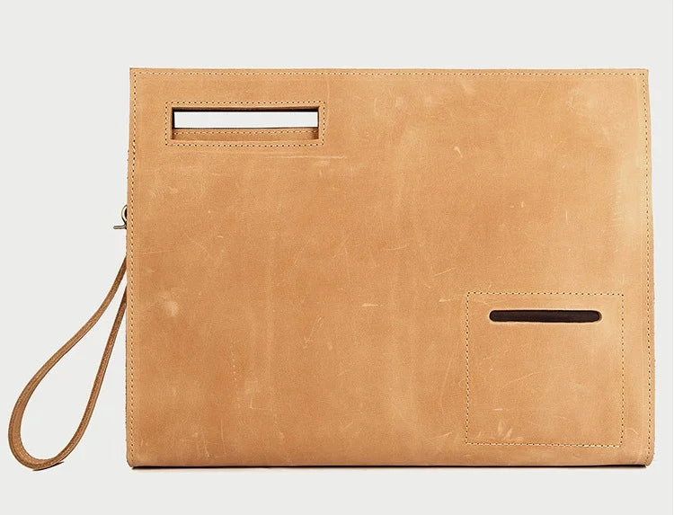 tan leather briefcase, stylish design for business professionals