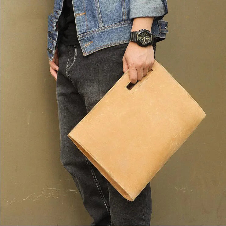 tan leather briefcase for stylish professional use
