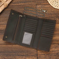 Leather clip wallet for men featuring multiple card slots and a secure zip pocket