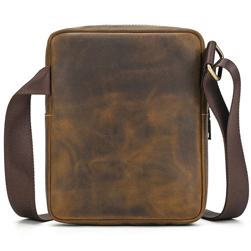 Brown leather crossbody mini bag, stylish everyday accessory