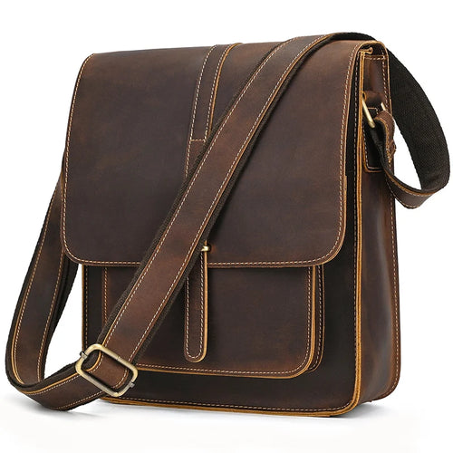 Brown leather crossbody mini bag, stylish and versatile for daily use