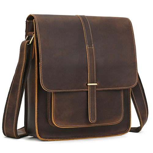 Brown leather crossbody mini bag for everyday use