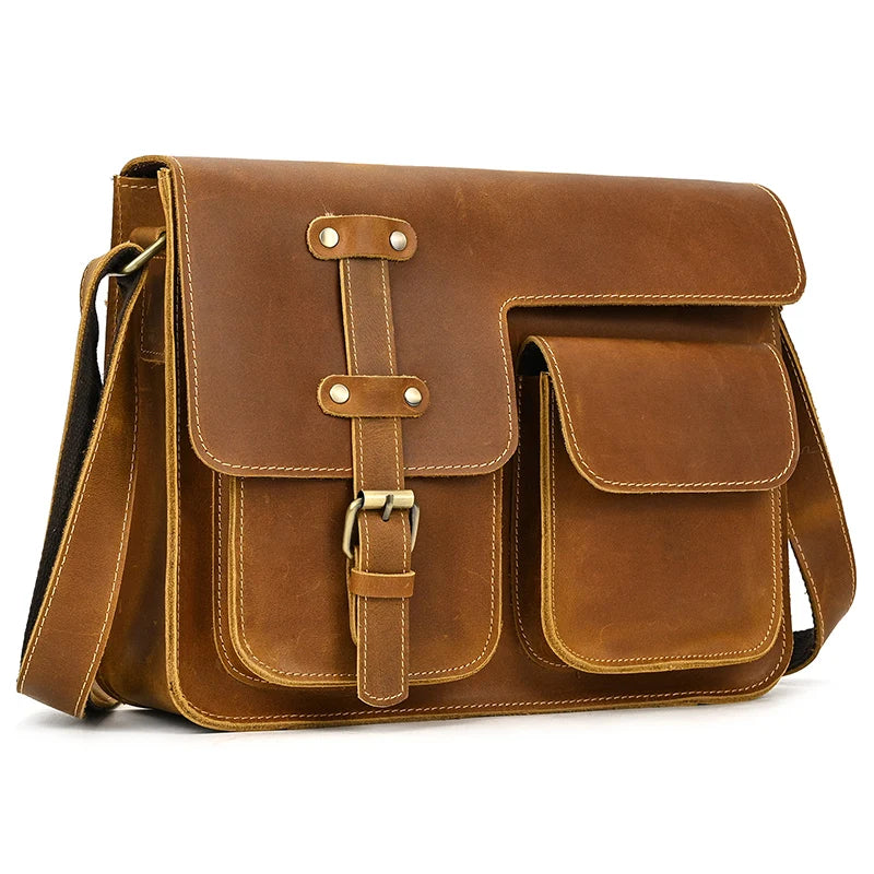 Brown leather crossbody mini bag, perfect for casual outings