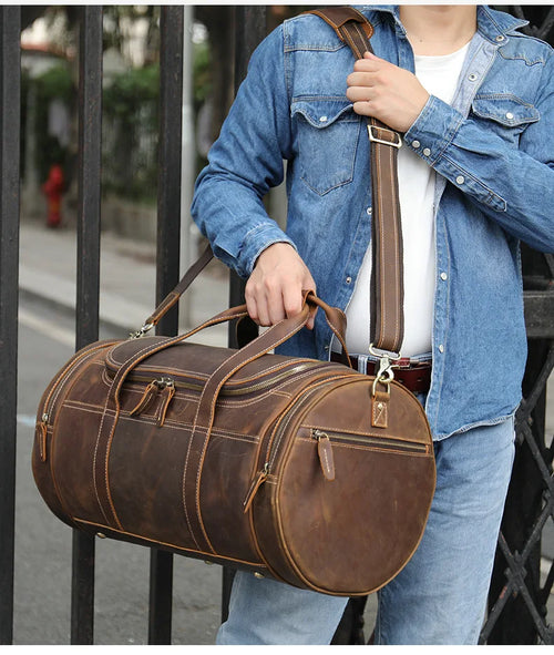 Brown leather crossbody mini bag for casual outings