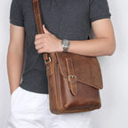 Brown leather crossbody mini bag, perfect for casual outings