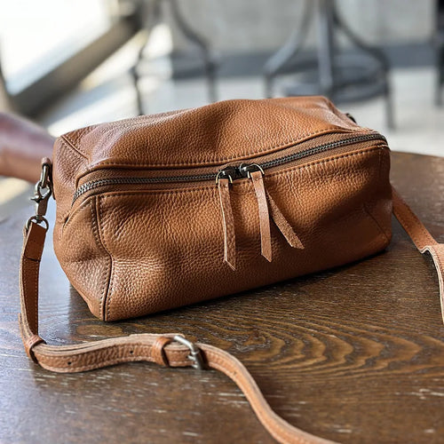 brown leather crossbody mini bag for everyday use