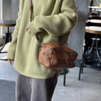 Brown leather crossbody mini bag for versatile daily use