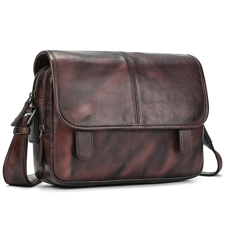 Brown leather crossbody mini bag, perfect for everyday outings